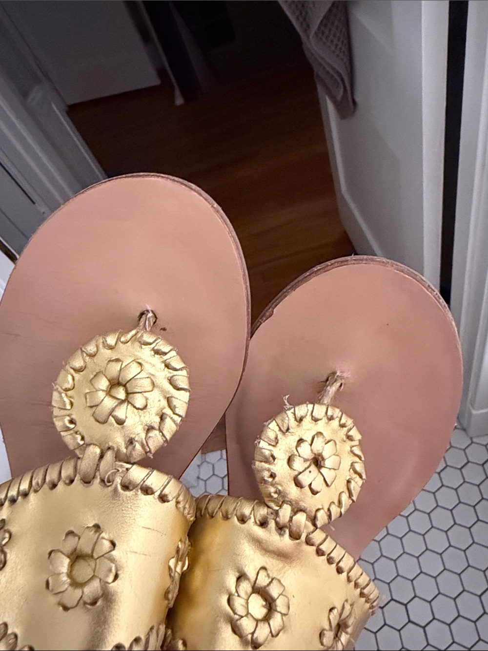 Jack Rogers Gold Wedge Thong Sandals - Picture 8 of 8